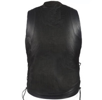 Leather Motorcycle Vest - Men's - Braid - Side Laces - MV301-DL
