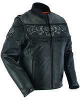 Leather Motorcycle Jacket - Men's - Distressed - Up To Size 6XL