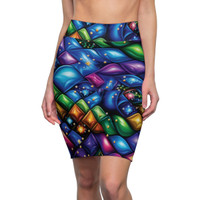 Diamond Sparkle - Multi Color - Women's Pencil Skirt (AOP)