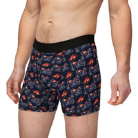 Motorcycles and Flames on Black Background - Biker Apparel - Undies - Men's Boxers