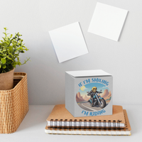 If I'm Smiling I'm Riding - Post It Notes Cube - White Background