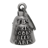 Motorcycle Ride Bell - 3D - 4 B's - Bikes Boobs Babes Beer - Spirit Bell - Gremlin - DBL70-11-DL