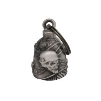 Motorcycle Ride Bell - 3D - Skull German Helmet Rebel Flag - Spirit Bell - Gremlin - DBL13-11-DL
