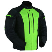Mesh Motorcycle Waterproof Jacket - Men's - Black - Hi Viz - Up To 5XL - DS4631-DS