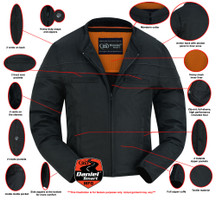 All Season Textile Motorcycle Jacket - Men's - Reflective - Black - Up To 5XL - DS705-DS