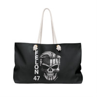 Felon 47 - Skull - Trump 2024 - Grayscale - Iconic Hair and Eyebrows - Weekender Bag - Tote