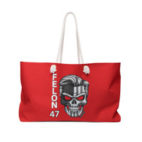 Felon 47 - Skull - Trump 2024 - Grayscale - Iconic Hair and Eyebrows - Red - Weekender Bag - Tote