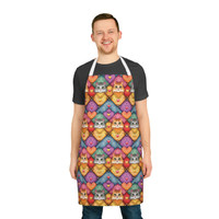 Colorful Cats Pattern 100 - Apron - Choice of 5 Strap Colors
