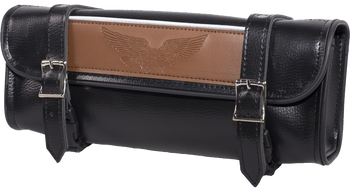 Motorcycle Tool Bag - PVC - Black and Brown - Fork Bag - 12 Inch - TB3041-10-DL