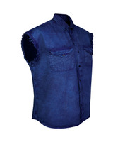 Denim Work Shirt - Men's - Ocean Blue - Sleeveless - Up To 4XL - MSLW-O.BLUE-DL