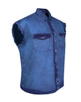 Denim Work Shirt - Men's - Blue - Sleeveless - Up To 5XL - MSLW-BLUE-DL