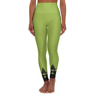 Witchy Woman - Halloween Costume - Witch's Hat - Green and Black - High Waisted Yoga Leggings - Pants