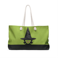 Witchy Woman - Halloween - Witch's Hat - Green and Black - Weekender Bag - Tote