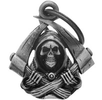 Motorcycle Ride Bell - 3D - Grim Reaper Skull - Spirit Bell - Gremlin - DBL55-11-DL