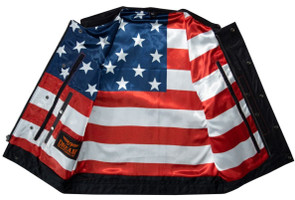 Leather Vest - Men's - Motorcycle Club - Red Paisley Lining - Up To 64 - MV78024-RT-RPL-88-DL