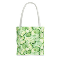 Cucumber Slices Pattern - Green - Multiple Handle Color Choice - Tote Bag