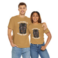 Patched In Road Family - Vest with Biker Patches - Motorcycle T-Shirt - Choice of Colors - Unisex Tee.
