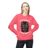 Sweatshirt - Patched In Road Family - Vest with Biker Patches - Color Choice - Unisex