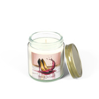 Scented Candle - Drunk in Lust - Red Stilettos - Spilled Wine - Amber or Clear Jar - Perfect Gift for Bikers & Home Decor
