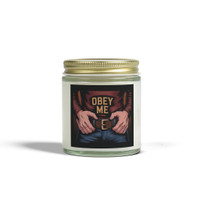 Scented Candle - Obey Me - Man With Hands on Belt - BDSM - Amber or Clear Jar - Perfect Gift for Bikers & Home Decor