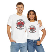 Motorcycle T-Shirt - My Heart Belongs to a Biker - Hearts - Color Choice - Unisex Tee.