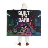Cozy Hooded Sherpa Fleece Blanket | Biker Motorcycle | Built in the Dark - Chopper