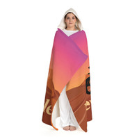 Cozy Hooded Sherpa Fleece Blanket | Biker Motorcycle | Never Settle - Dirt Bike Riding Desert Sunrise