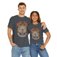 Motorcycle T-Shirt - Ride with Fire - Never Back Down - Wolf - Color Choice - Unisex Tee