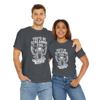 Motorcycle T-Shirt - You'd Be Screaming Too if I Was Between Your Legs - Bike with Wings - Color Choice - Unisex Tee