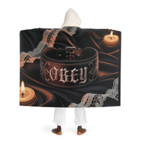 Cozy Hooded Sherpa Fleece Blanket | Biker Motorcycle | Obey Leather Collar - Bondage - Submission