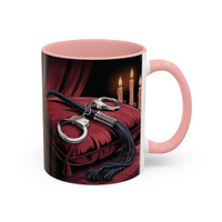 Seductive Handcuff Accent - Candles and a Whip - Bondage Theme - Choice of Colors - Coffee Mug - 11 & 15oz