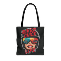 Tote Bag - Biker Chick Life - Motorcycles, Lipstick and Helmets - Color Choice