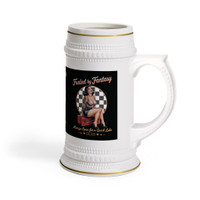 Beer Stein Mug - Fueled by Fantasy - Vintage Pinup - Always Open for a Quick Lube