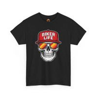 Motorcycle T-Shirt - Biker Life - Skull Wearing Snapback Cap - Unisex Tee