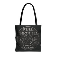 Tote Bag - Full Throttle Living Legend - Speedometer - Motorcycle - Biker Life