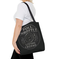 Tote Bag - Full Throttle Living Legend - Speedometer - Motorcycle - Biker Life