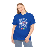 Motorcycle T-Shirt - Sorry Can't Talk I'm in the Wind - Female Biker Excuse - Unisex Tee