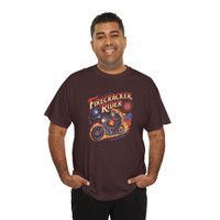 Motorcycle T-Shirt - Firecracker Rider - Skeleton Riding 4th of July - Summer - Unisex Tee