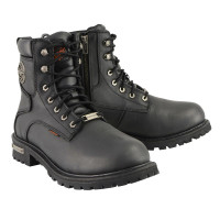 Motorcycle Boots - Men's - Wide - Logger - Waterproof - 6 Inch - Black - RCMBM9096WP-RC