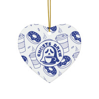 Ceramic Ornament – Star Circle Heart Snowflake - Decoration - Ghosts Brew - Donuts and Coffee