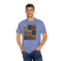 Unisex Garment-Dyed T-shirt - Comfort Colors 1717 - 9 Motorcycles in a Grid - Metals and Rivets Look