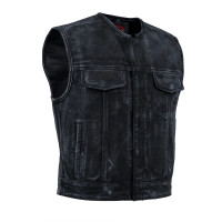 Canvas Motorcycle Vest - Men's - Black - Up To 6XL - Dune Rider - DUNE-RIDER-RC