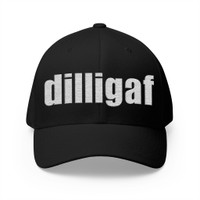 dilligaf - Do I Look Like I Give A Fuck - Embroidered Cap - Motorcycle Trucker Hat with Back Bike Icon