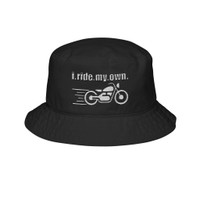 i.ride.my.own - Motorcycle in Motion - Embroidered Motorcycle Bucket Hat - Choice of Colors