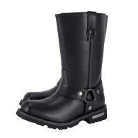 Motorcycle Boots - Men's Harness - Black - Side Zip - BTM8006-DL