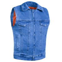 Blue Denim Motorcycle Vest - Men's - Up To 6XL - Blackguard - RM970BU-RC