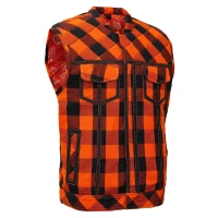 Flannel Motorcycle Vest - Men's - Up To 6XL - Rogue Infernal - FIRESTORM-RC