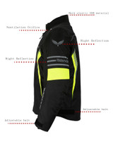 Motorcycle Jacket - Men's - Racer - Nylon Mesh - FS-SP1302-NEON-DL
