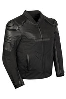 Motorcycle Racer Jacket - Men's - Textile with Reflectors - T-MJ444-MX-DL