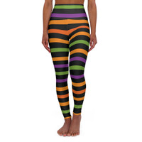 Witch's Stripes - Colorful - Halloween Costume - High Waisted Yoga Leggings - Pants
